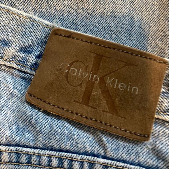 90s Vintage Calvin Klein CK Jeans Men’s 34 Straight Leg Light Wash Distressed - Picture 12 of 16